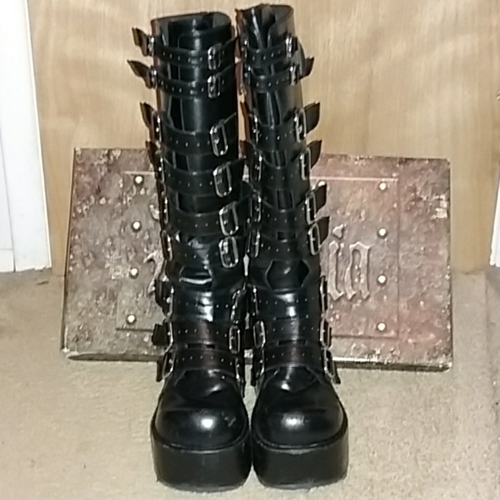 Demonia Buckle Platform Boots